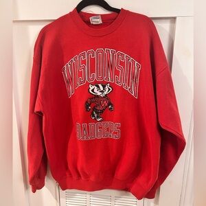 Vintage Wisconsin Badgers Red Sweatshirt Santee sweats USA XL